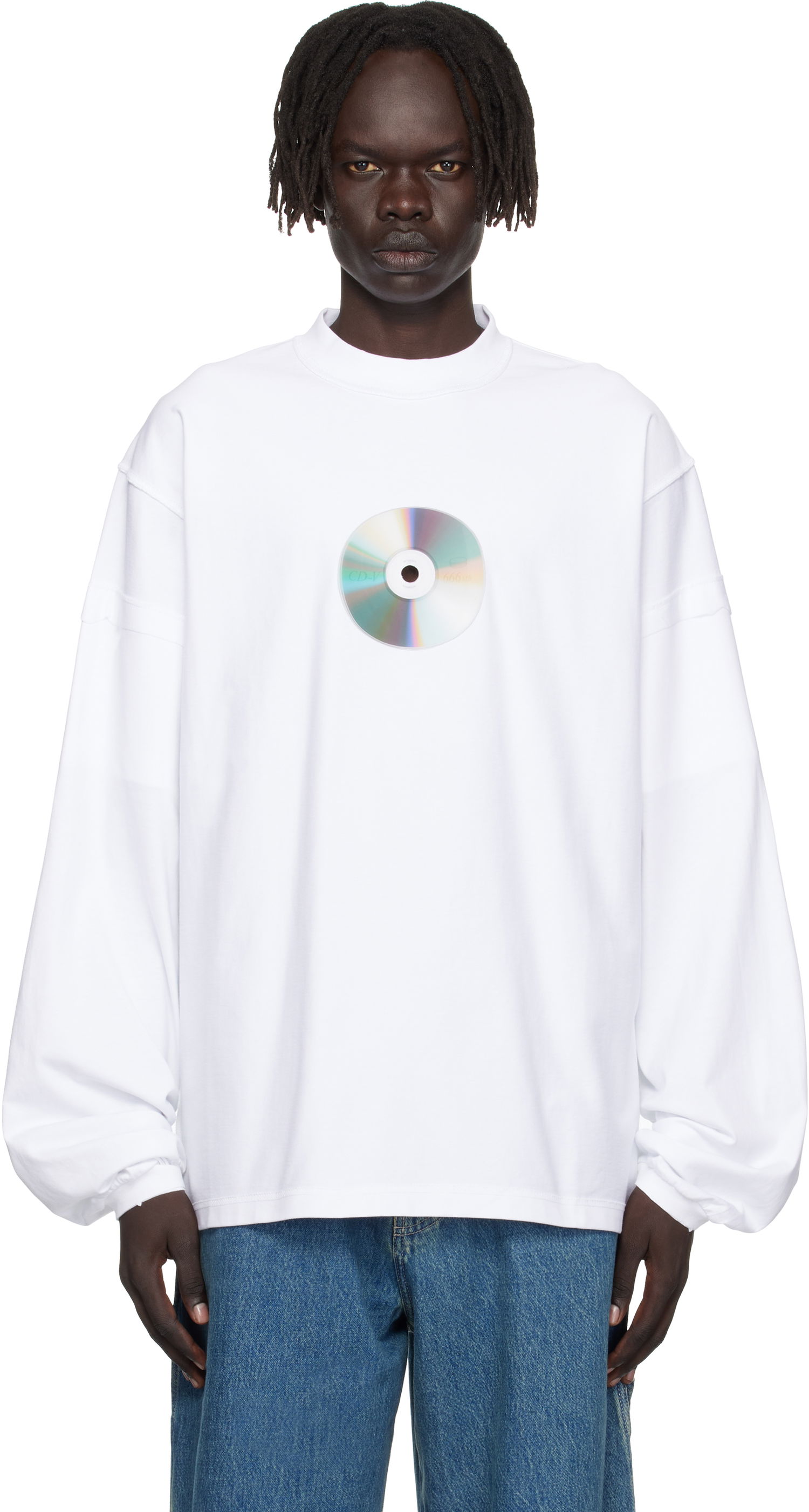 Тениска VETEMENTS Vetements CD Reworked Long Sleeve T-Shirt Бяло | UH76LS780W, 0