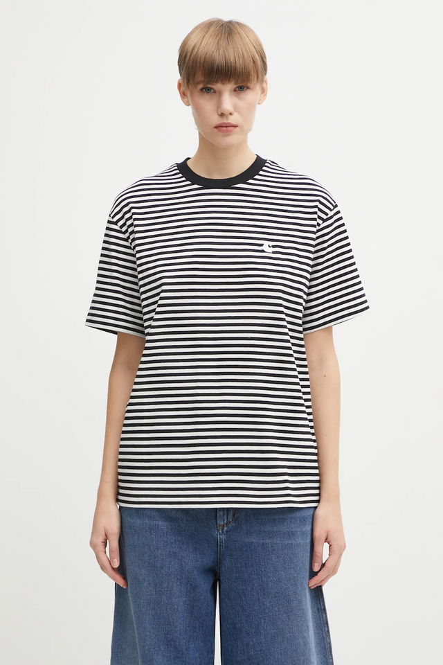 Cotton Short Sleeve Striped Verner T-Shirt
