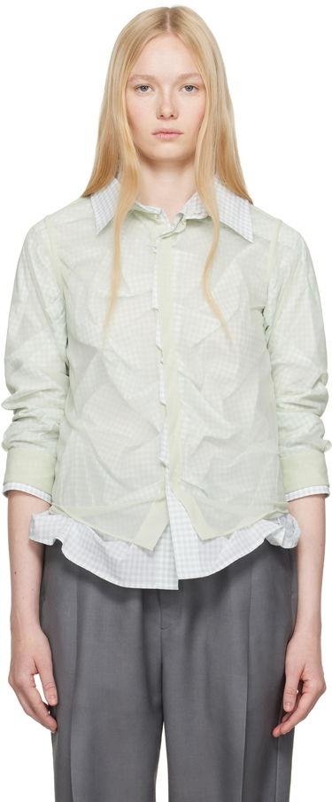 Риза Maison Margiela Maison Margiela Layered Gingham Shirt Зелено | S51DT0016 MTJ024, 0
