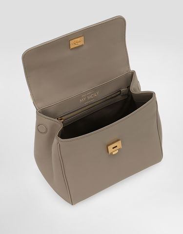 Дамска чанта Dolce & Gabbana Dolce & Gabbana My Sicily Plongé Calfskin Top Handle Bag Сиво | BB7781B73218I399, 3