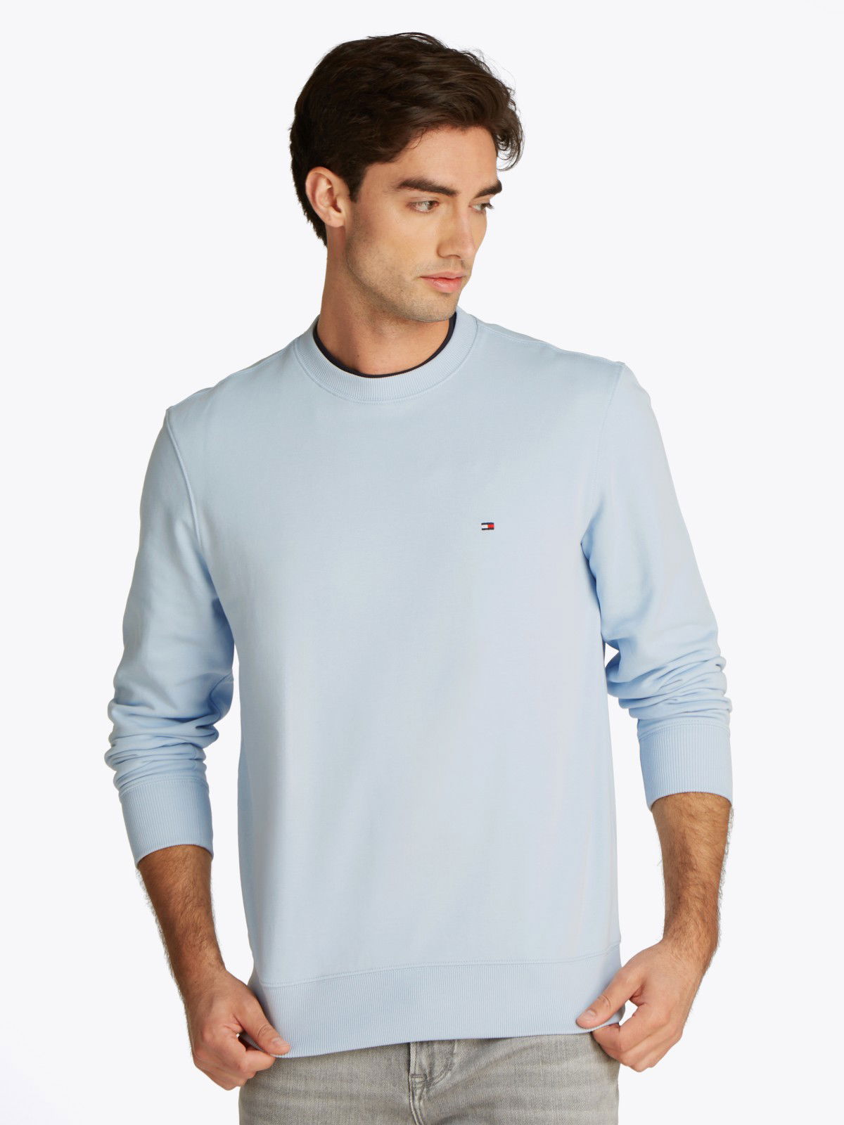 Пуловер Tommy Hilfiger Tommy Hilfiger Men's Essential Terry Crew Sweatshirt Синьо | MW0MW37237C1O, 0
