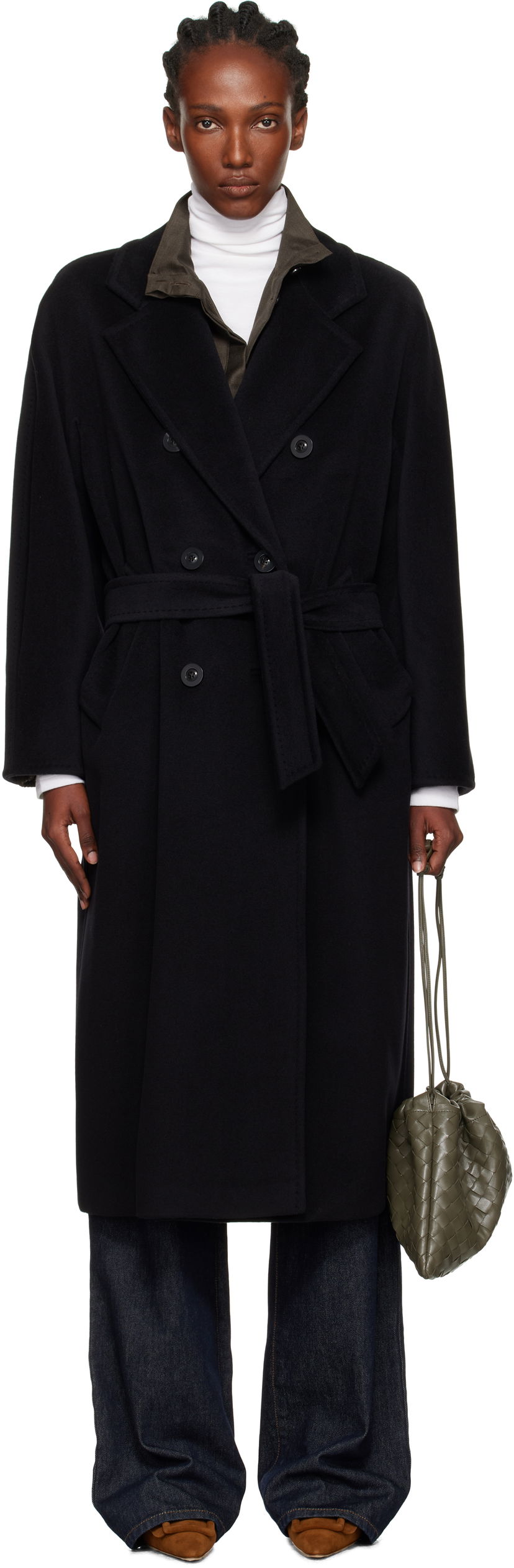 Палта Max Mara Max Mara Madame Double-Breasted Wool Coat Черно | 2521018011600