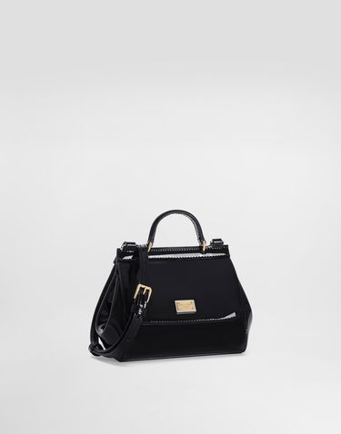 Дамска чанта Dolce & Gabbana Dolce & Gabbana Mini Sicily Patent Leather Bag Черно | EB0003A106780658, 1