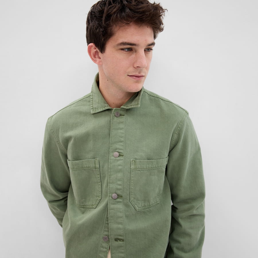 Риза GAP Denim Utility Overshirt Зелено | 585778-00, 0