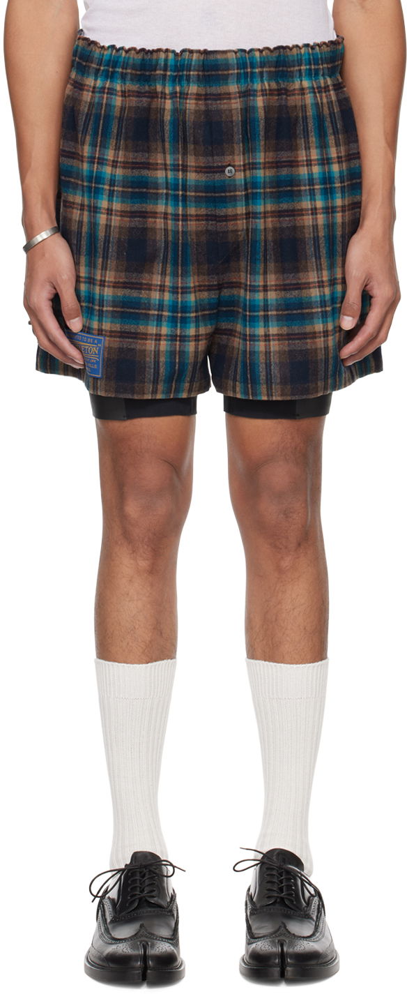 Къси панталони Maison Margiela Check Shorts Тъмно синьо | S50MU0071 S78041, 0