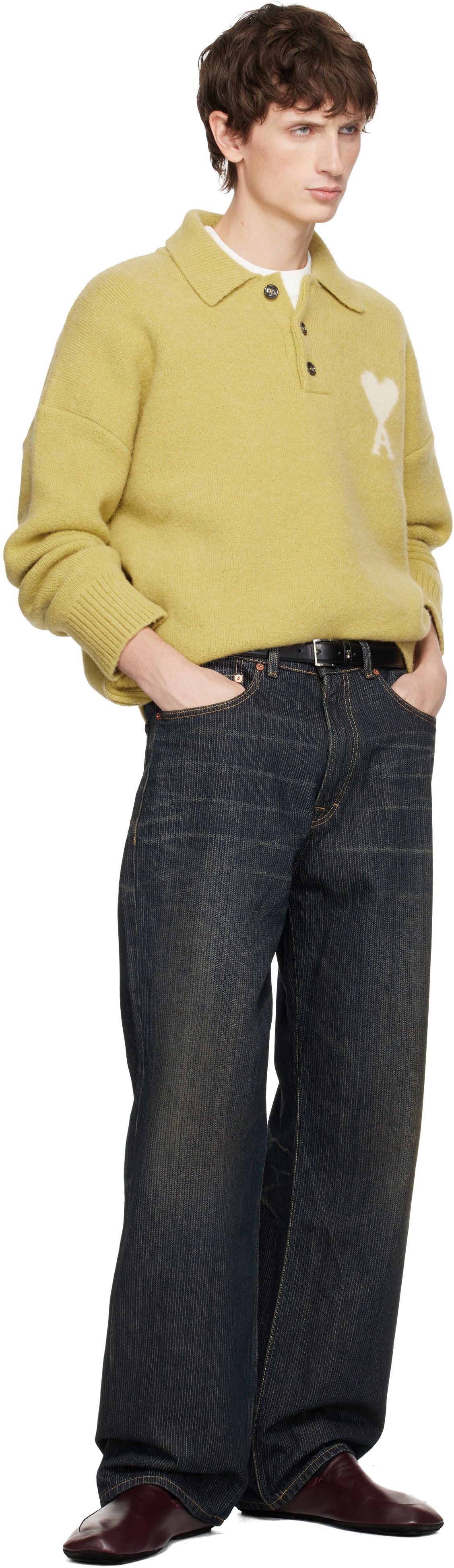 Колани AMI Ami de Cœur Leather Buckle Belt Черно | E25UBL029.AL0104, 1