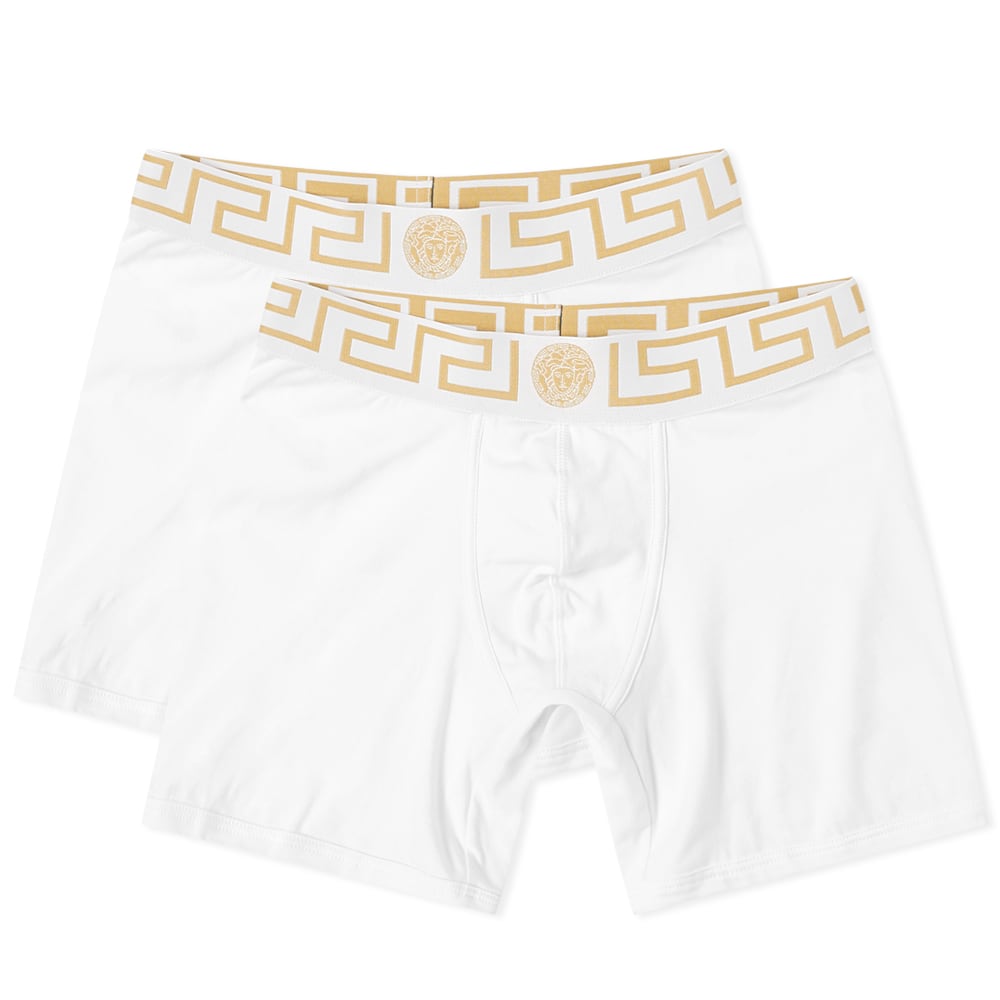 Боксерки Versace Greek Logo Waistband Boxer - 2 Pack Бяло | AU10192-A232741-A81H, 0