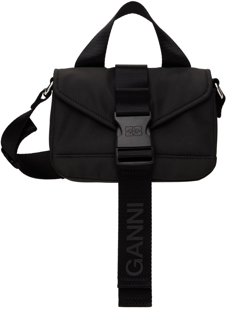 Дамска чанта GANNI Black Tech Mini Satchel Bag Черно | A5228, 0