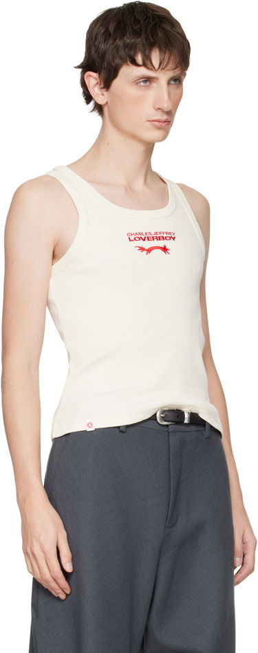 Потник Charles Jeffrey Loverboy Charles Jeffrey LOVERBOY Ribbed Logo Tank Top Бяло | 052080701, 1