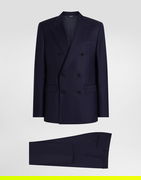 Dolce & Gabbana Double-breasted Micro-patterned Wool Suit