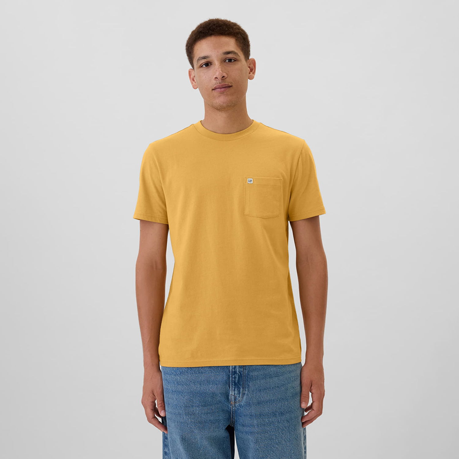 Тениска GAP T-shirt Logo Pocket Tee Honey Im Home L Жълто | 857901-12, 0