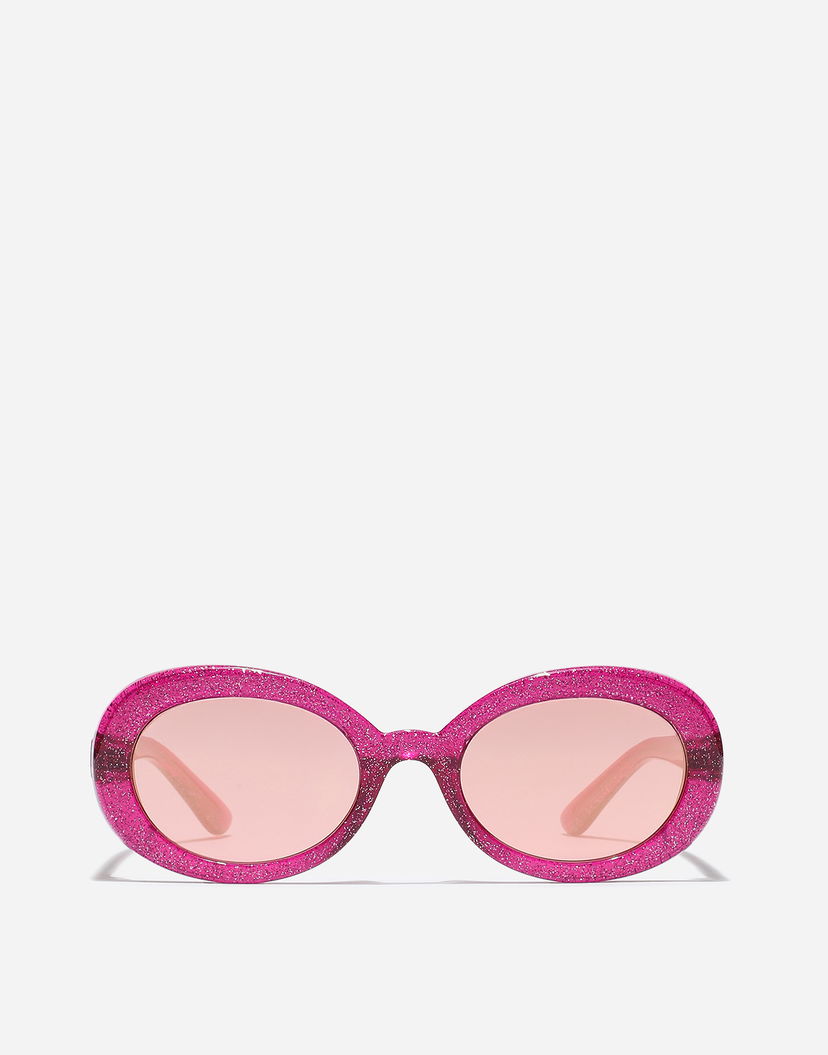 Слънчеви очила Dolce & Gabbana Dolce & Gabbana DNA Glitter Oval Sunglasses Розово | VG600KVN51Z9V000