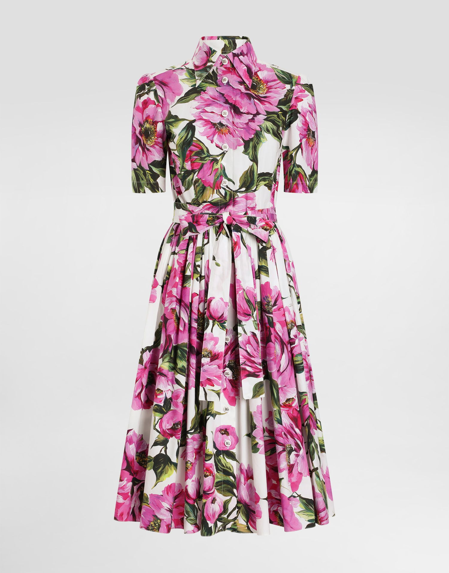 Pокля Dolce & Gabbana Dolce & Gabbana Cotton Jacquard Corset Dress with Floral Print Многоцветен | F6AGMTHS5S3HA5KR, 0