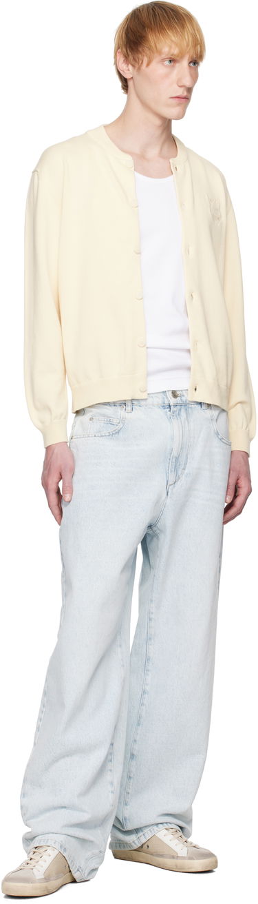 Пуловер MAISON KITSUNÉ Maison Kitsuné Fox Head Embroidered Cardigan Жълто | OM02135KT1135, 3