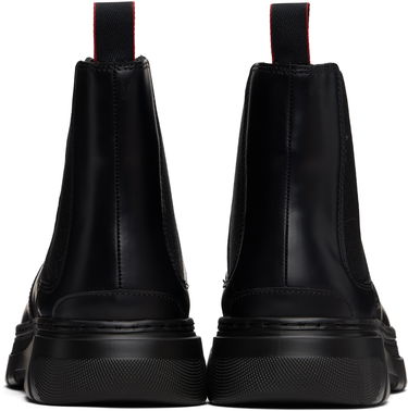 Кецове и обувки BOSS Embossed-Logo Chelsea Boots Черно | 50543764, 1
