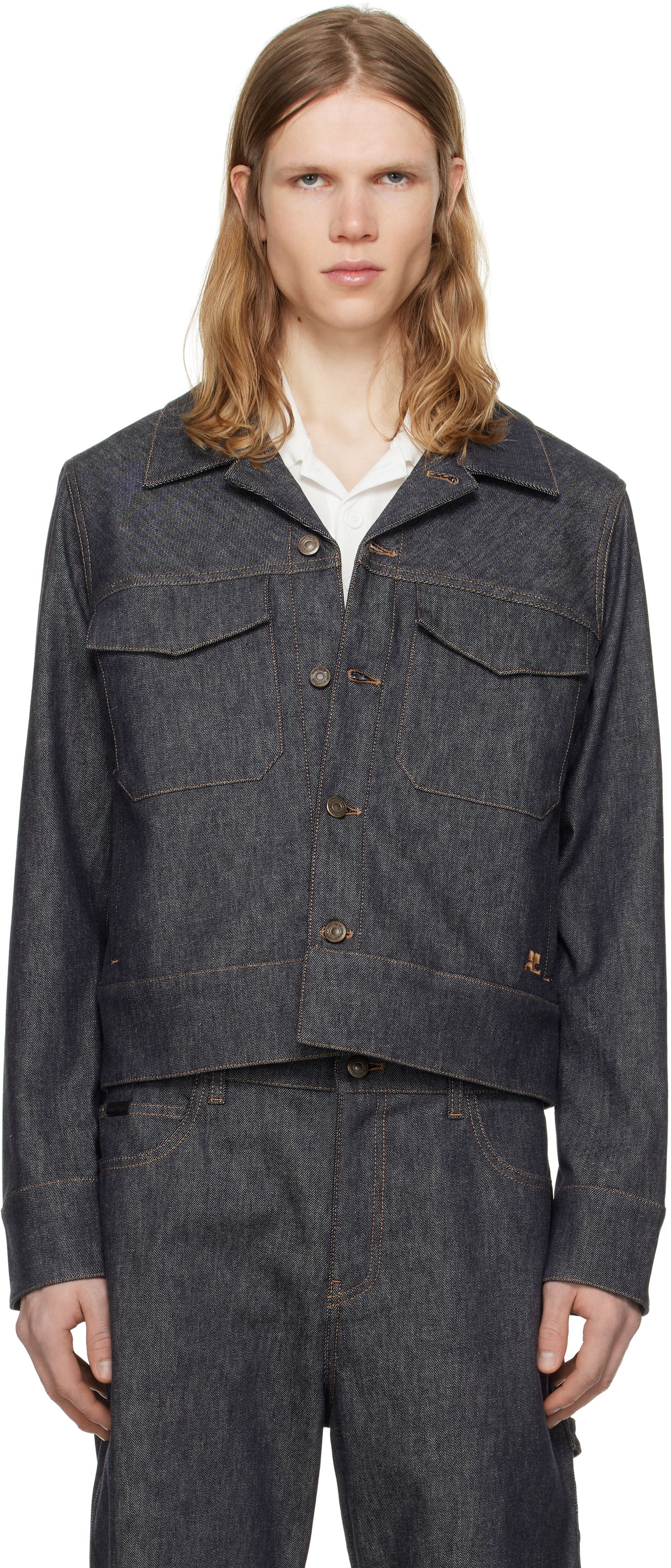 Яке Courrèges Courrèges Utility Trucker Denim Jacket Синьо | 125DBL250DE0035, 0
