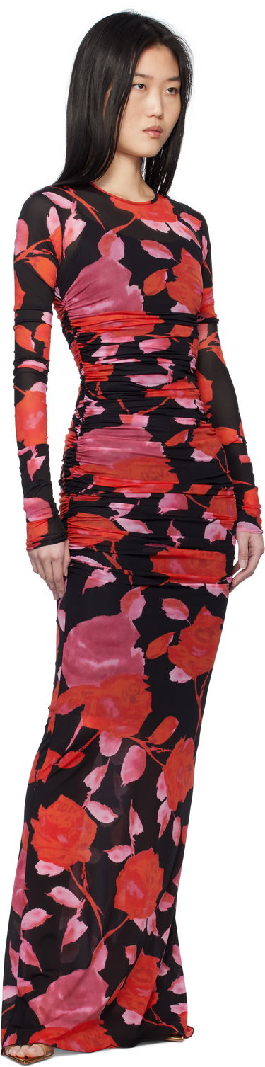 Pокля Blumarine Blumarine Floral Print Mesh Maxi Dress Многоцветен | P522A610A, 3