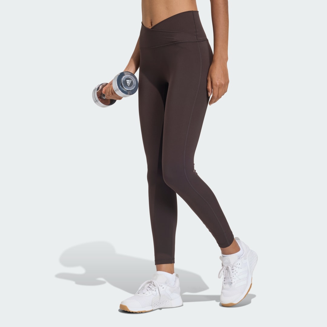 Клинове adidas Performance Studio All Me 7/8 X-Over Leggings Кафяво | KT3284, 0