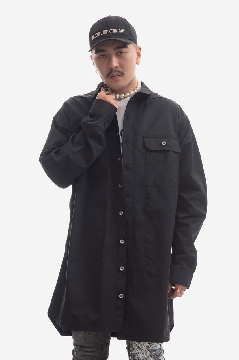 Риза Rick Owens Woven Jumbo Shirt Черно | DU01C6753.MUEP3.BLACK