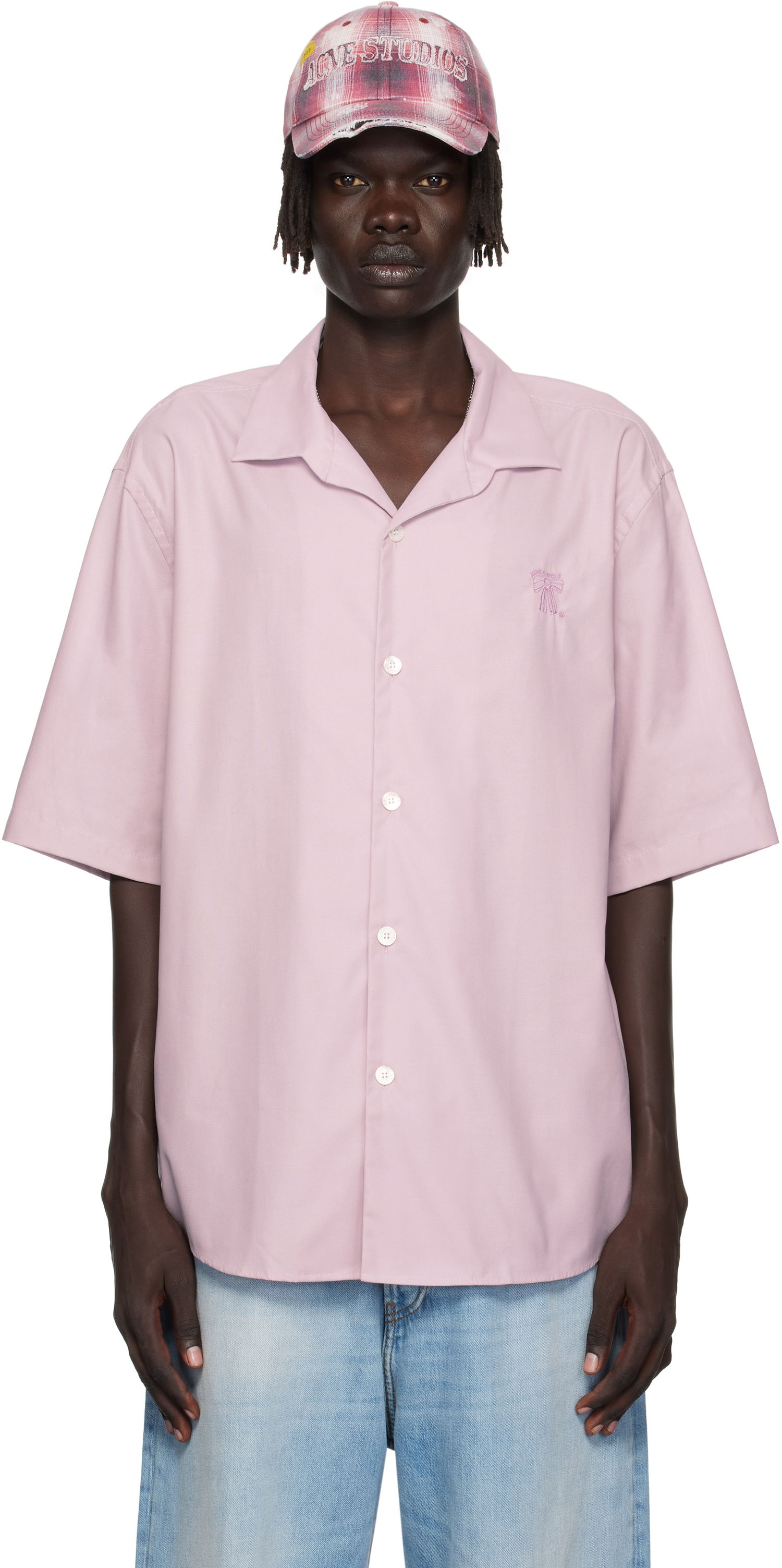 Риза Acne Studios Acne Studios Button-Up Camp Collar Shirt Розово | BB0634-, 0
