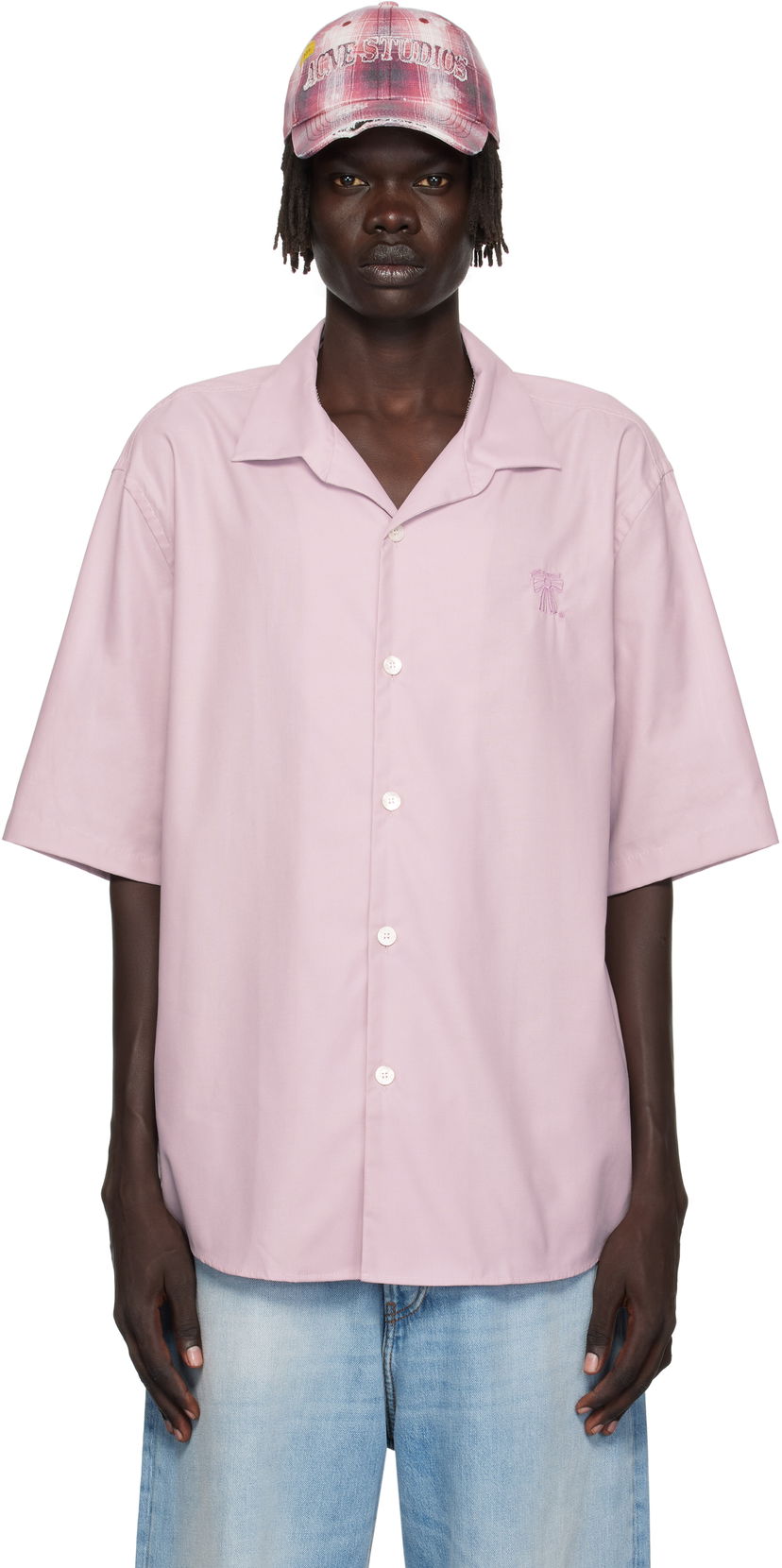 Риза Acne Studios Acne Studios Button-Up Camp Collar Shirt Розово | BB0634-