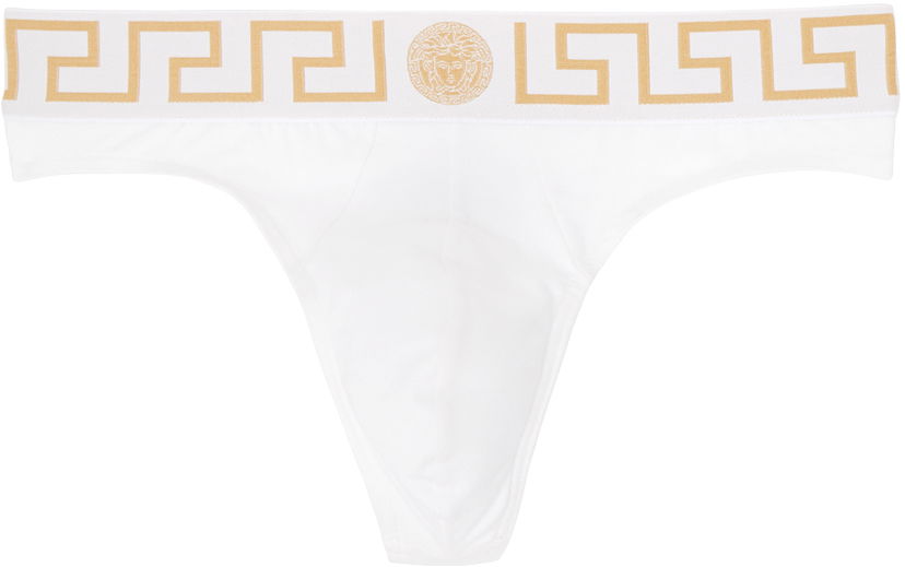 гащички Versace Greca Border Briefs Бяло | AU100022_1A10011