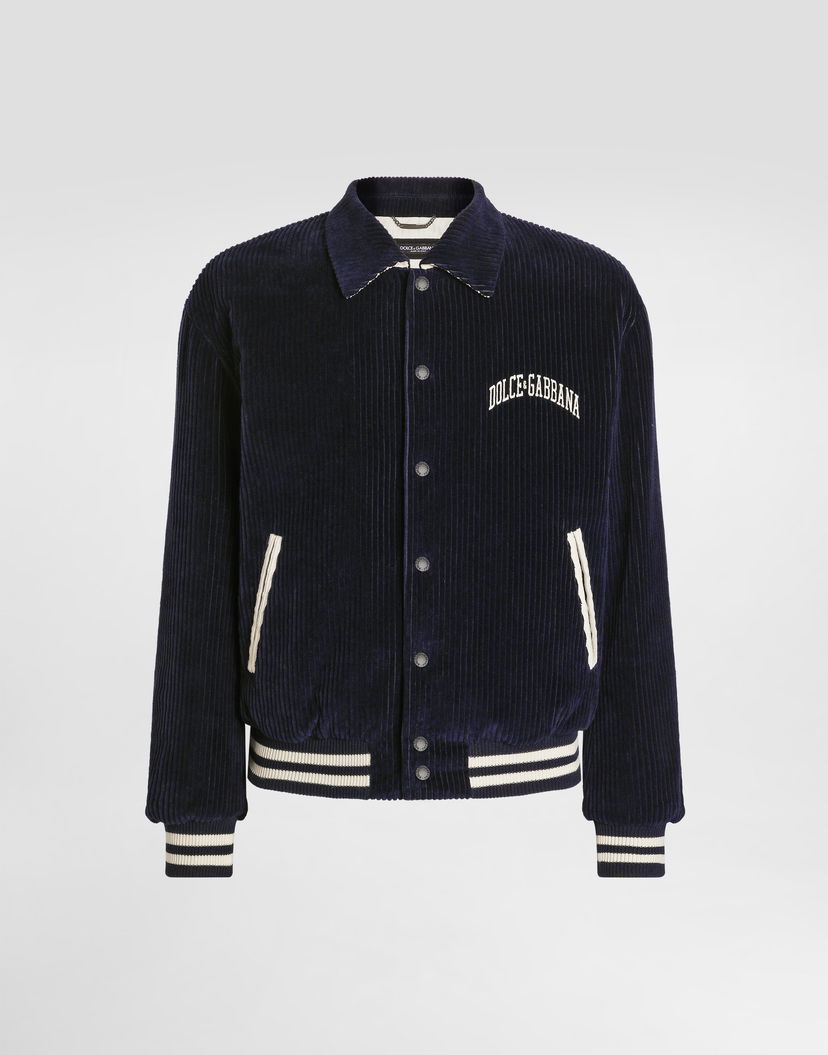 Яке бомбър Dolce & Gabbana Dolce & Gabbana Corduroy Bomber Jacket Тъмно синьо | G9BPXZFUVLIB0665