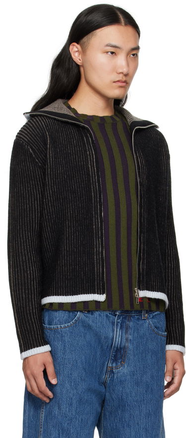 Пуловер Eckhaus Latta Eckhaus Latta Huddle Zip Sweater Черно | 8267-EL-PF25-B, 1