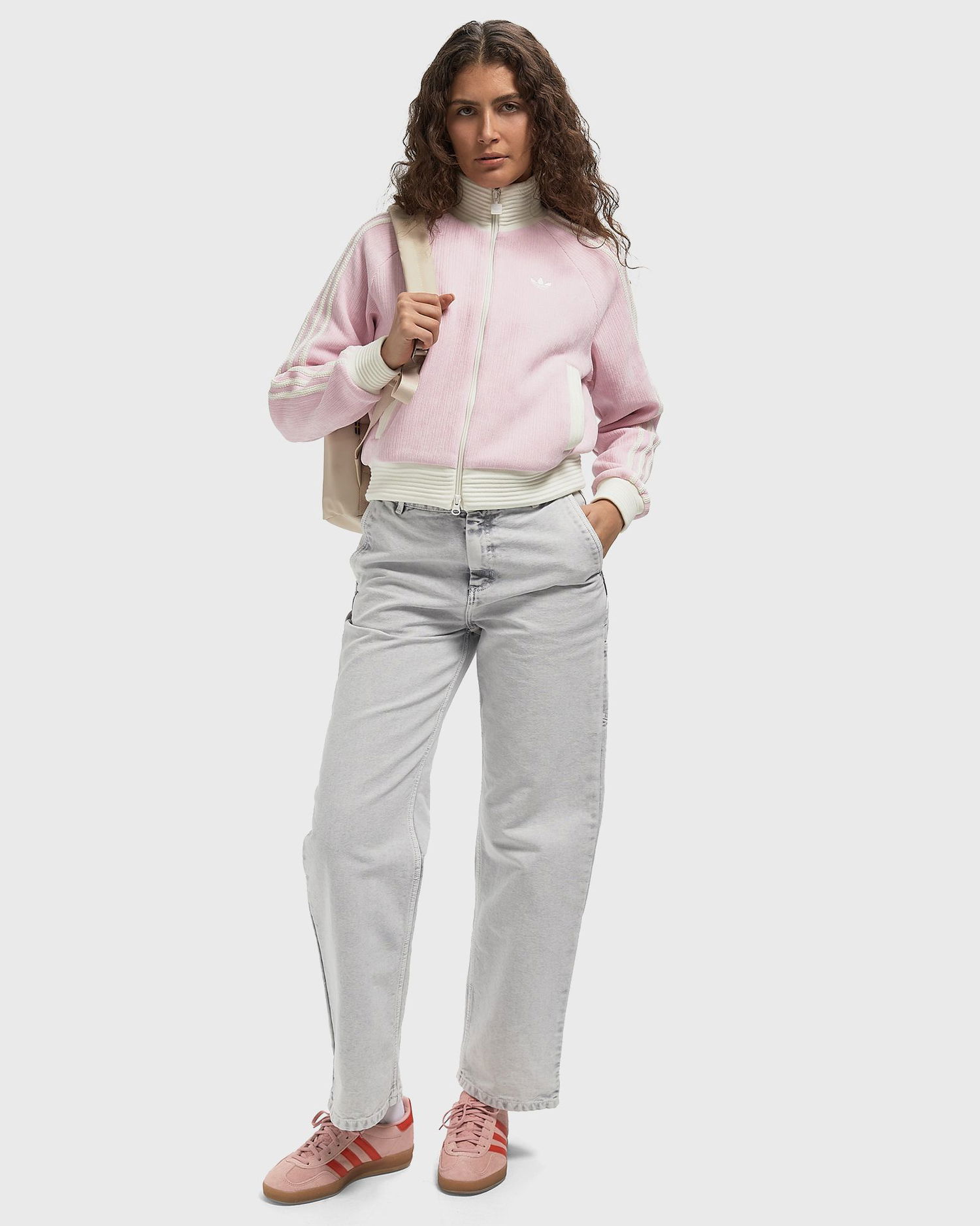 Яке adidas Originals Velour Knit Full-Zip Track Top Розово | KS7780, 1