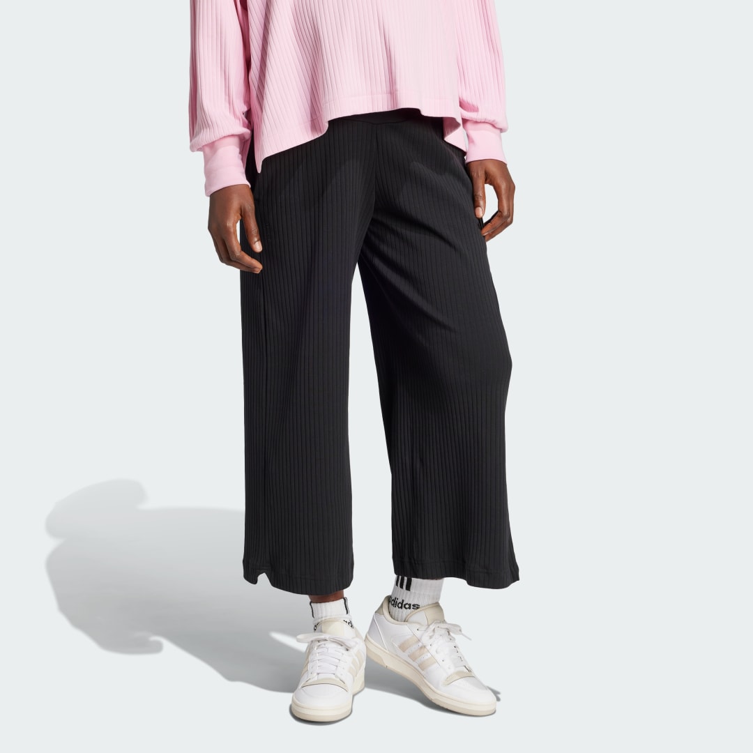 Панталони adidas Performance Ribbed High-Waist 7/8 Pants Черно | JJ4633, 0
