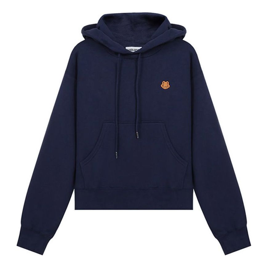 Суитчър KENZO KENZO SS21 Small Tiger Head Embroidered Loose Hoodie Тъмно синьо | FB52SW7774ML-76, 0