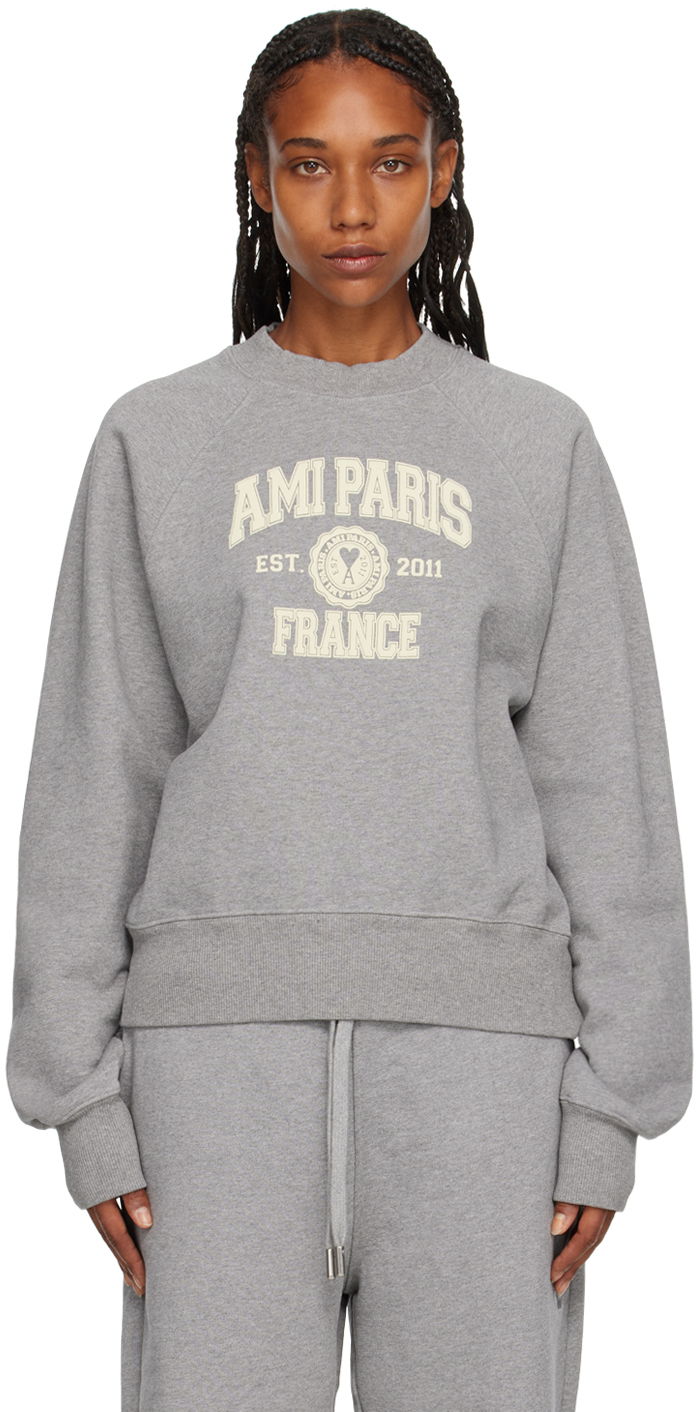Суитчър AMI France Sweatshirt Сиво | USW010.747, 0