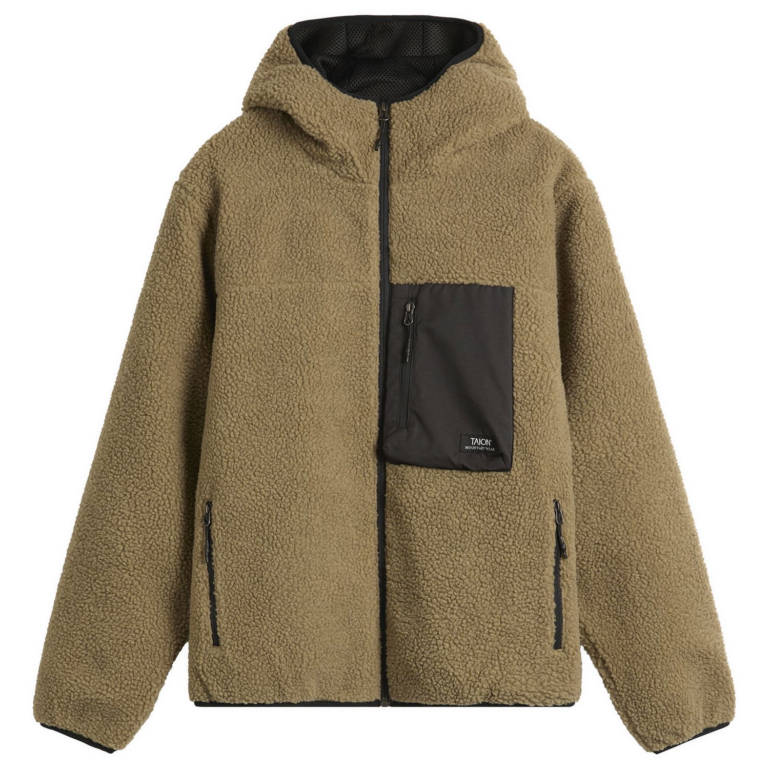 Яке TAION Mountain Boa Hooded Fleece Jacket Бежово | TAION-106NDMBMT-BEBK, 1