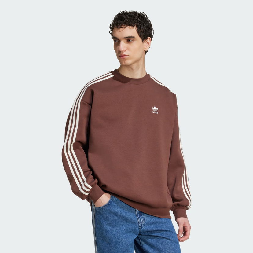 Суитчър adidas Performance Adicolor Oversized Crew Sweatshirt Кафяво | KA0469