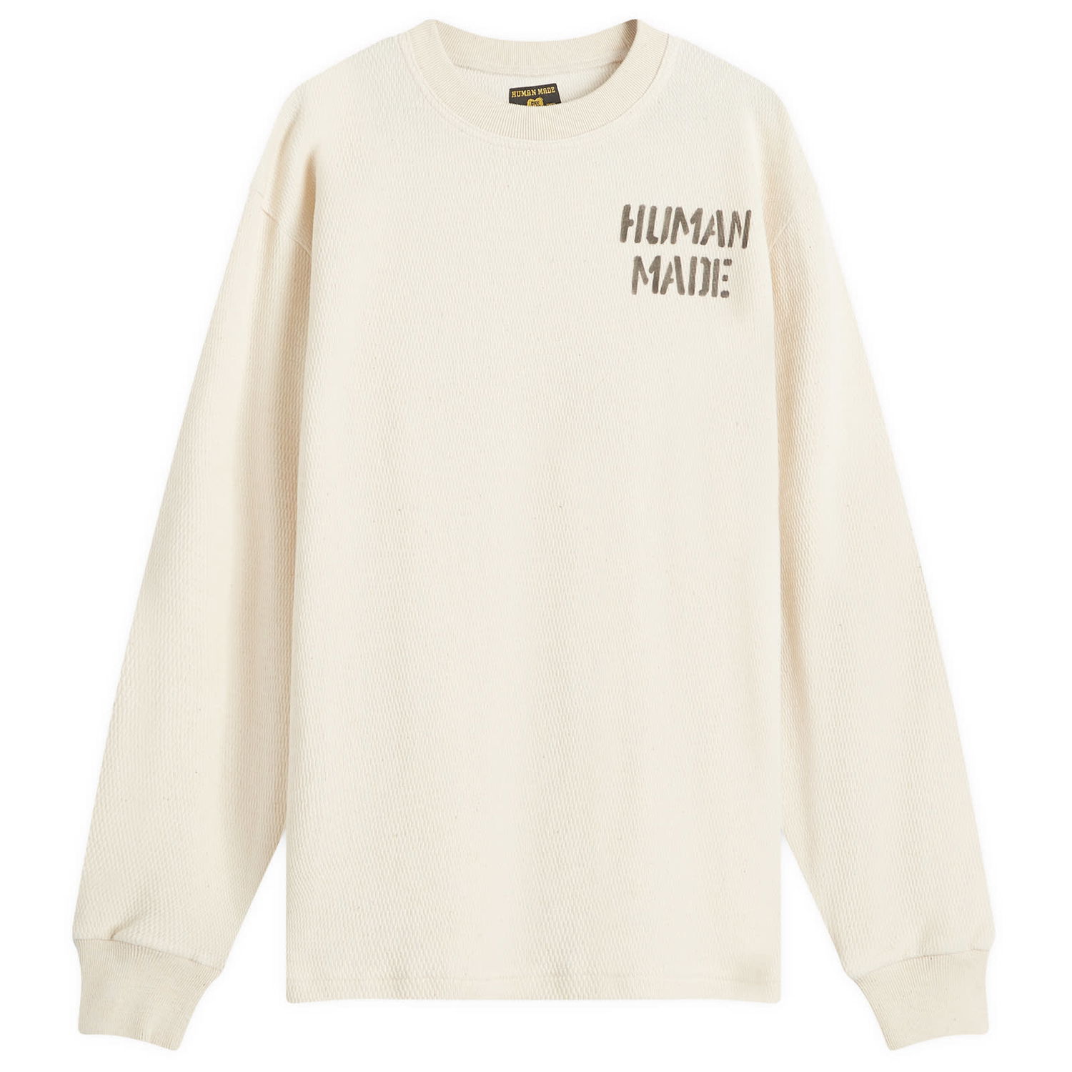 Пуловер Human Made Thermal Long Sleeve T-Shirt Size Large Бежово | HM28CS006-WH, 1