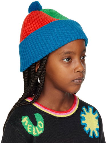 Шапка Stella McCartney Stella McCartney Kids' Colorblock Pom-Pom Beanie Многоцветен | 8R0O37 Z0783, 1