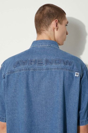 Риза AAPE by A Bathing Ape AAPE Relaxed Denim Shirt Синьо | AAPSTM8480XXM, 4