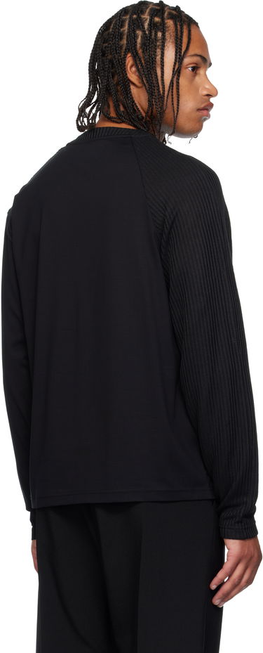 Тениска HELIOT EMIL Obscura Long Sleeve T-Shirt with Ribbed Details Черно | AW25_M_09_152_BLK01, 2