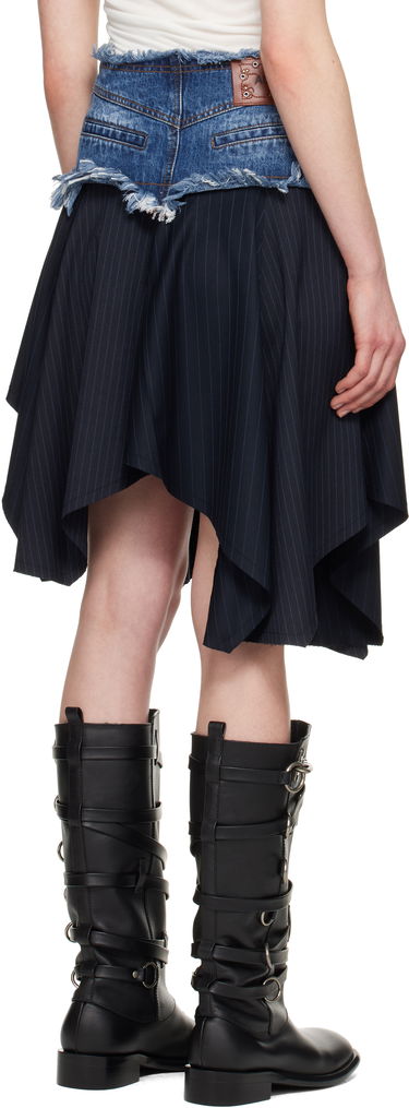 Пола Andersson Bell Andersson Bell Combination Denim Midi Skirt Синьо | apa800w, 2