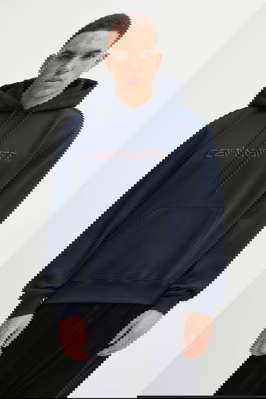 Суитчър Carhartt WIP WIP Hooded Sweatshirt with Embroidered Logo Тъмно синьо | I030547.38CXX, 0