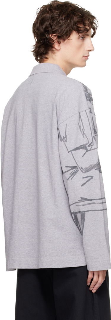 Поло тениска JW Anderson JW Anderson Figure Print Long-Sleeve Quarter-Zip Polo Сиво | JO0274-PG1755, 2