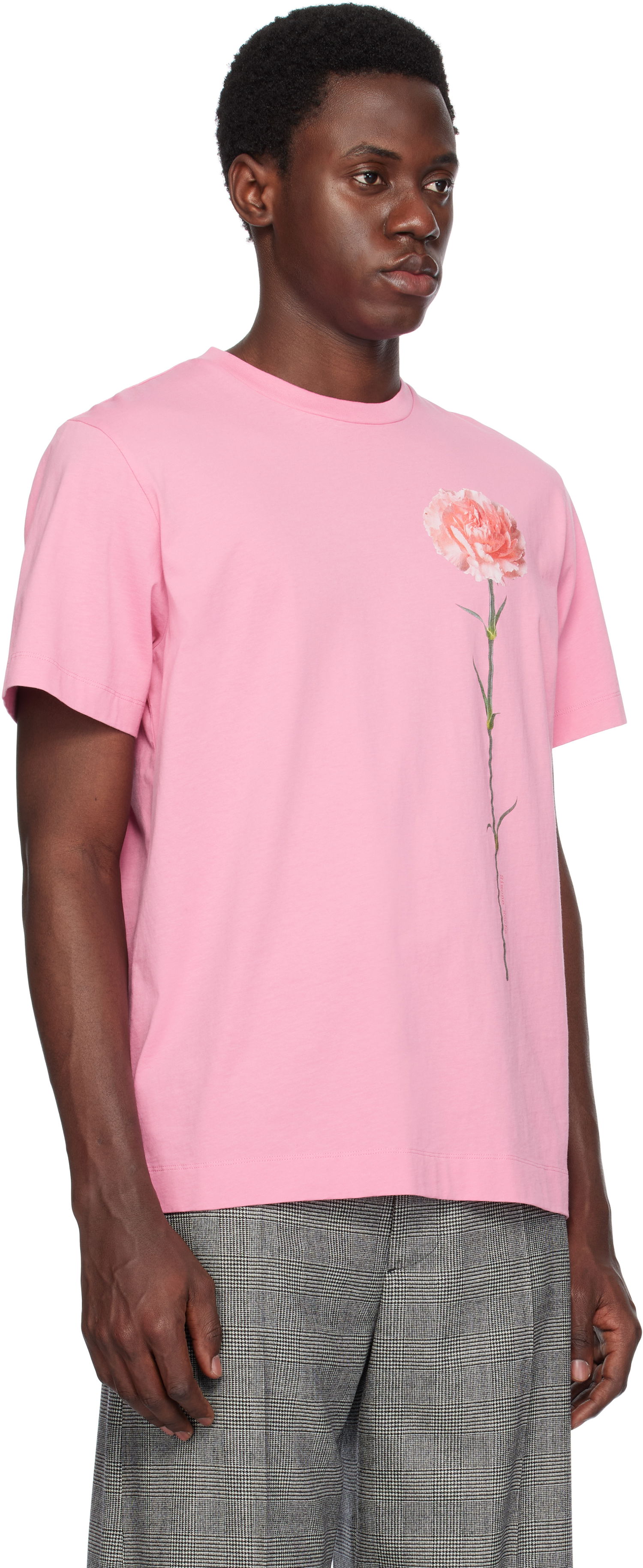 Тениска Simone Rocha Simone Rocha Carnation Print T-Shirt Розово | 5195P32A-M 0569, 1
