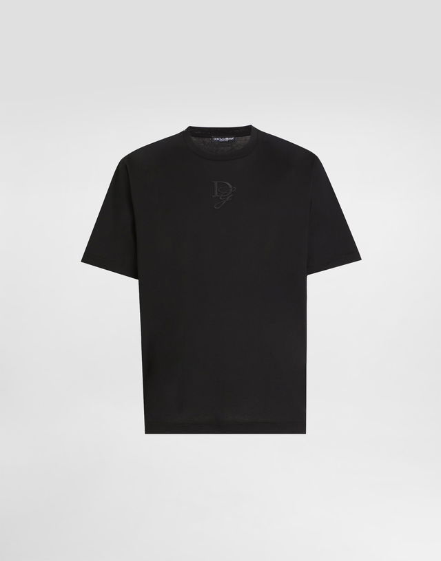 Dolce & Gabbana Cotton T-Shirt with Logo Embroidery