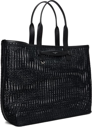Голяма пазарска чанта Dolce & Gabbana Dolce & Gabbana Woven Mesh and Calfskin Shopper Черно | BM2453A9O948B956, 4