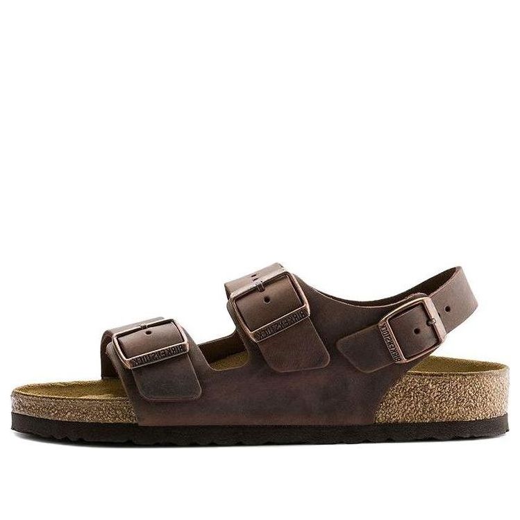 Кецове и обувки Birkenstock Birkenstock Milano Oiled Leather Sandals Кафяво | 0034871