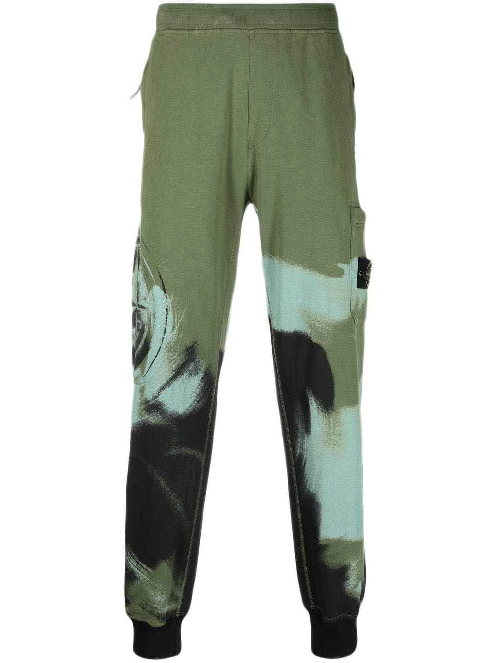 Спортни панталони Stone Island Paint-Stroke-Print Joggers Зелено | 771563445, 0