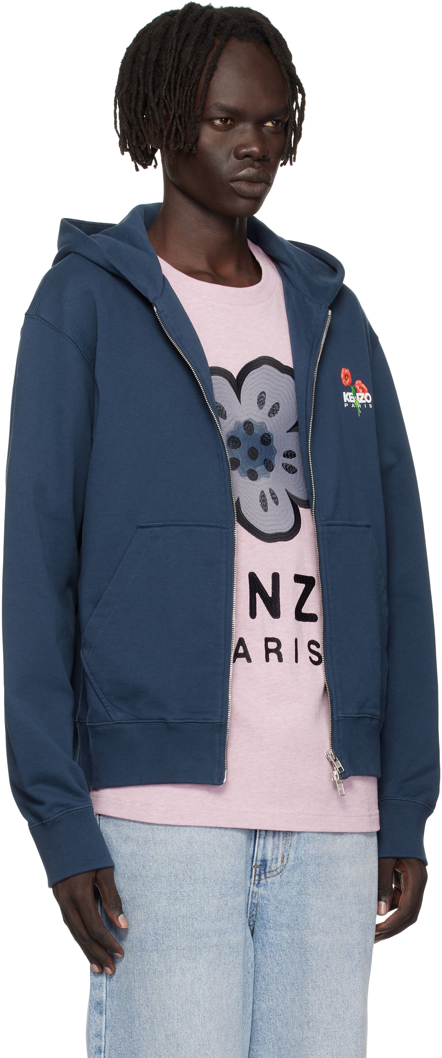 Суитчър KENZO Kenzo 'KENZO Archive Bouquet' Full-Zip Hoodie Тъмно синьо | FF65HO2554MF, 1