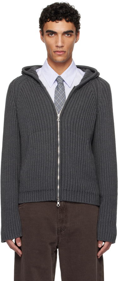 Пуловер OUR LEGACY OUR LEGACY Level Zip-Up Knit Hoodie Сиво | M2253LD, 0