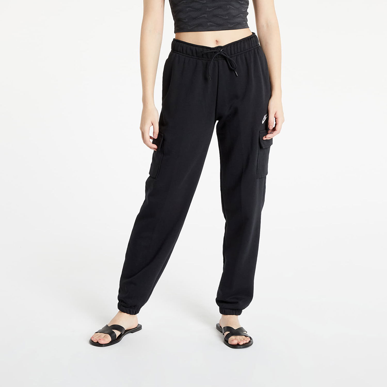 Карго панталони Nike SW Essential Fleece Mid-Rise Черно | DD8713-010, 0