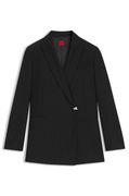 Regular-fit waisted blazer with wrap front